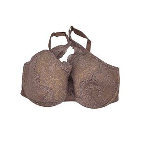 Thirdlove 24/7 Lace Contour Plunge Bra 36G Brown Lace